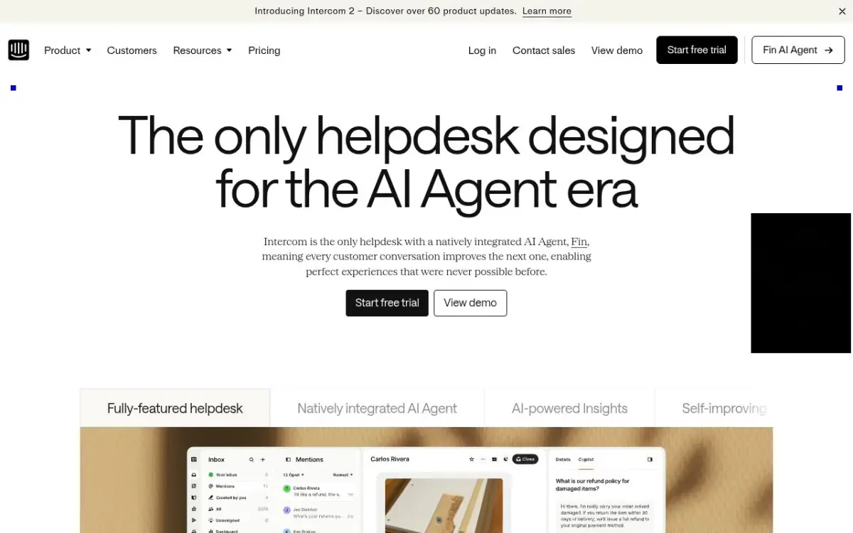 Intercom website